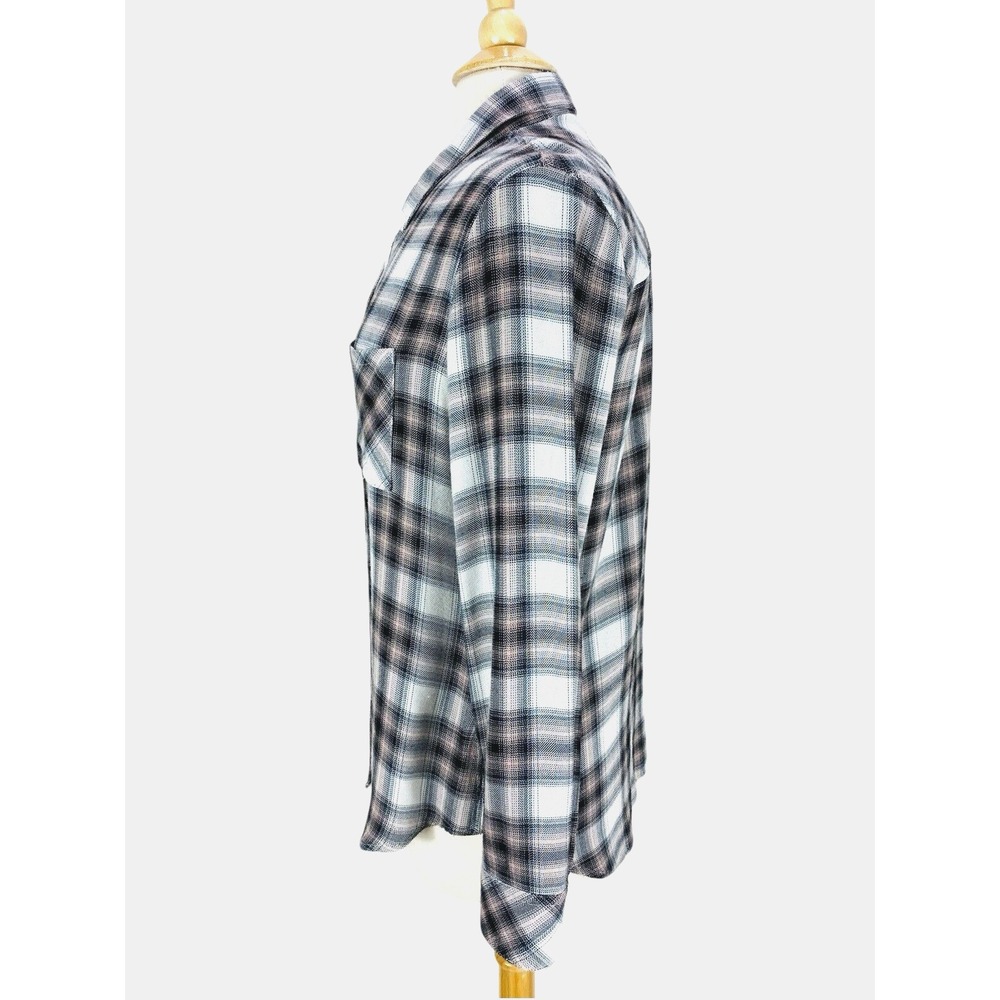 Rails Hunter Plaid Shirt size M Ivory Coal Blush Long Sleeve Button Down - Picture 2 of 14